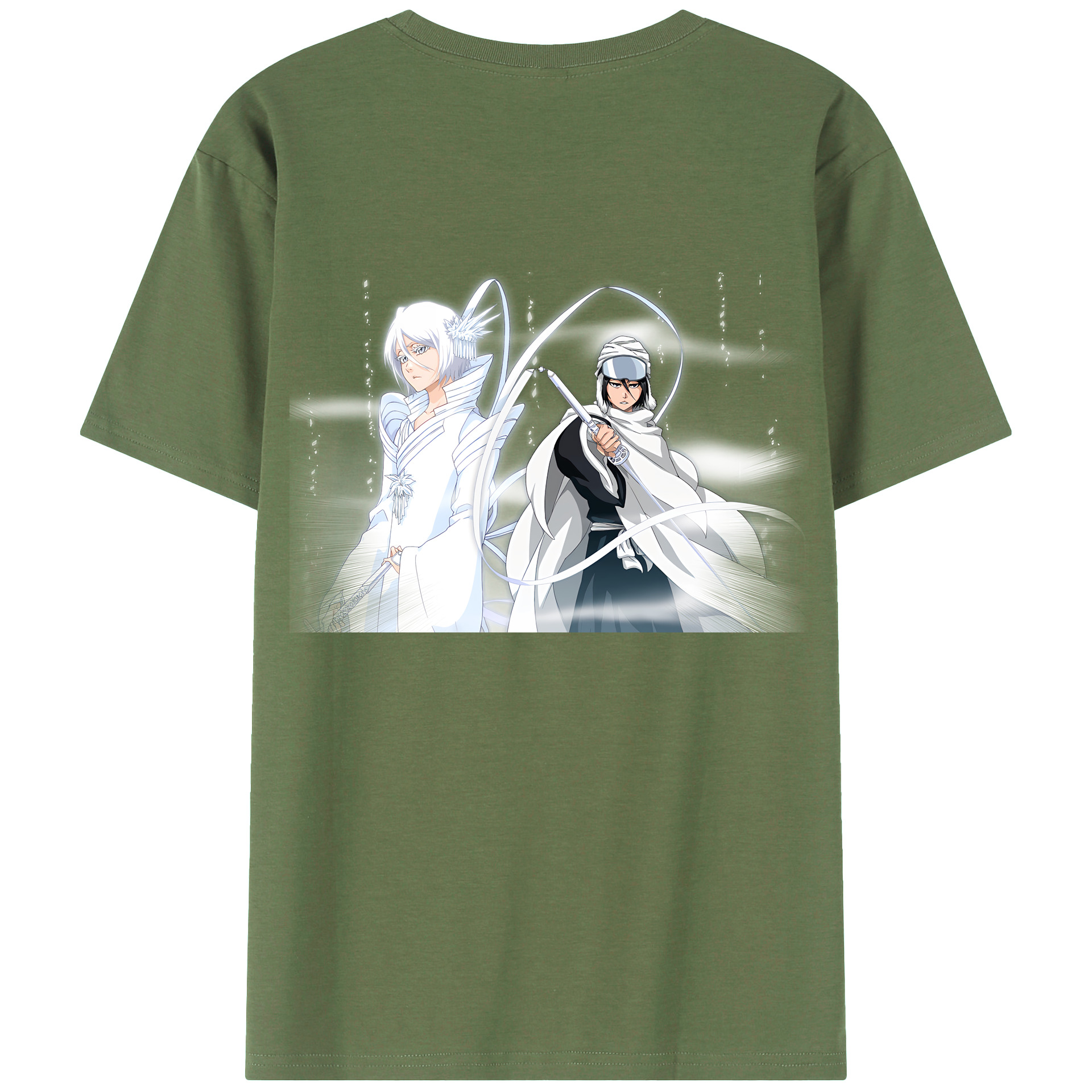 （画像用） ブリーチ 朽木ルキア BLEACH Kuchiki Rukia 綿100％ メンズ半袖Tシャツ（バックプリント） 通気性